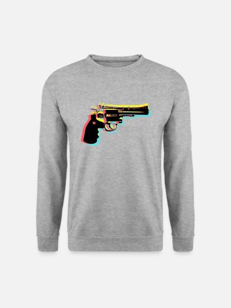 Gun Revolver - Unisex Sweatshirt - salt & pepper