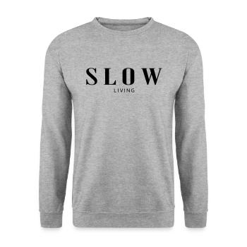 Slow living - Sweat-shirt Unisexe - gris chiné - Devant - Alina (178cm) & Michal (187cm)