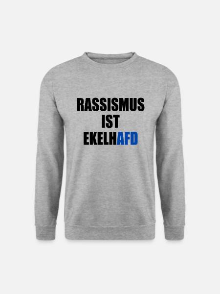 rassismus ist ekelhafd - Unisex Pullover - Weißgrau meliert