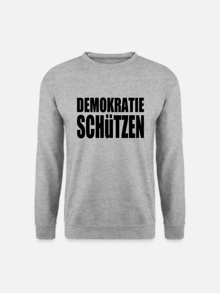 demokratie schützen - Unisex Pullover - Weißgrau meliert