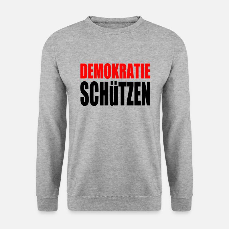 demokratie schützen - Unisex Pullover - Weißgrau meliert