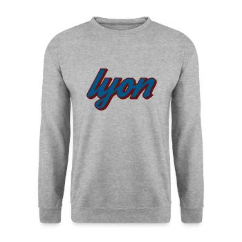 Vintage Lyon Typography - Unisex Sweatshirt - salt & pepper - Front - Alina (178cm) & Michal (187cm)