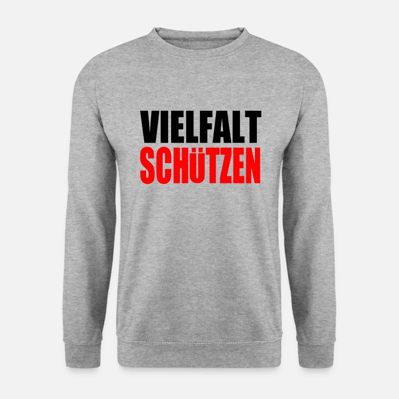 vielfalt schützen - Unisex Pullover - Weißgrau meliert