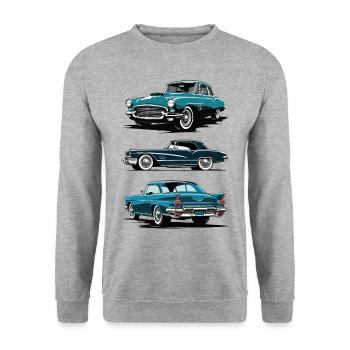 Vintage cars. Classic cars. - Unisex Sweatshirt - salt & pepper - Front - Alina (178cm) & Michal (187cm)