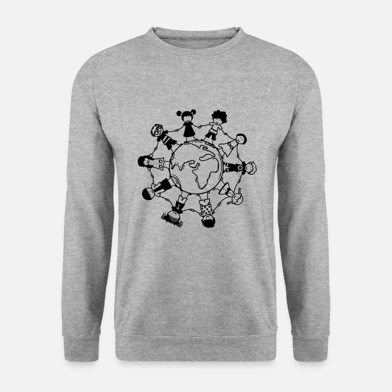 Friede - Unisex Pullover - Weißgrau meliert