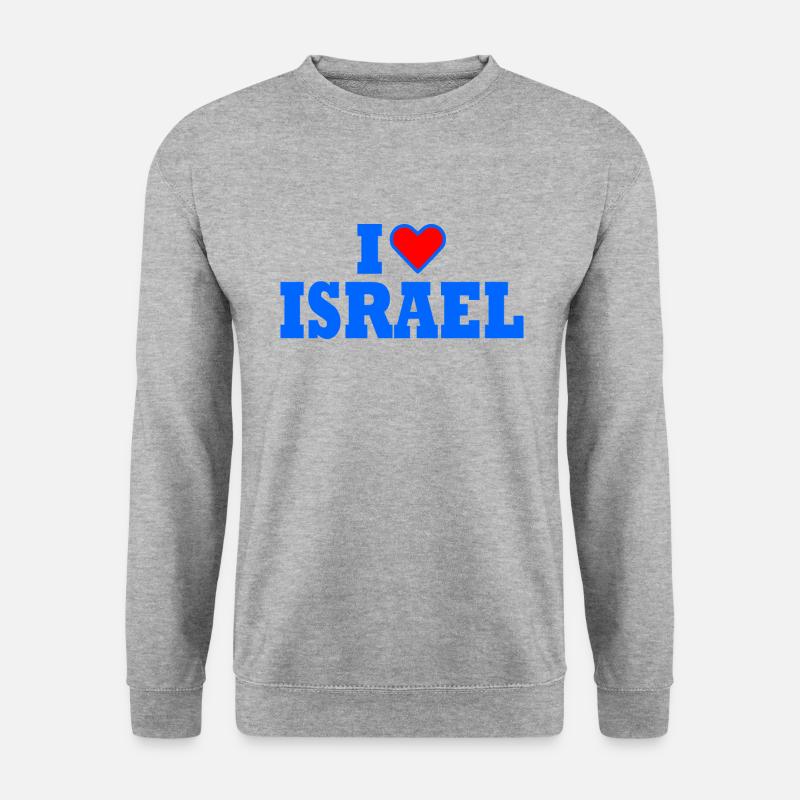 I love israel - Unisex Pullover - Weißgrau meliert