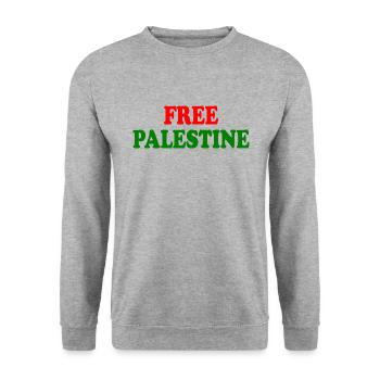 Free palestine - Sweat-shirt Unisexe - gris chiné - Devant - Alina (178cm) & Michal (187cm)