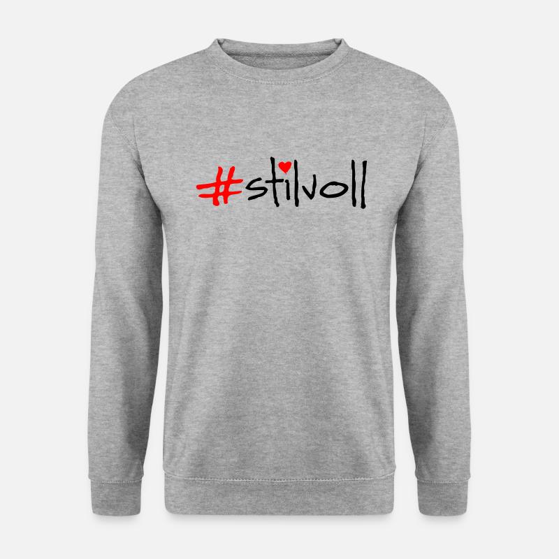 stilvoll - Unisex Pullover - Weißgrau meliert
