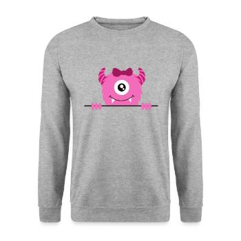 Little cute cute female monster - Unisex Sweatshirt - salt & pepper - Front - Alina (178cm) & Michal (187cm)