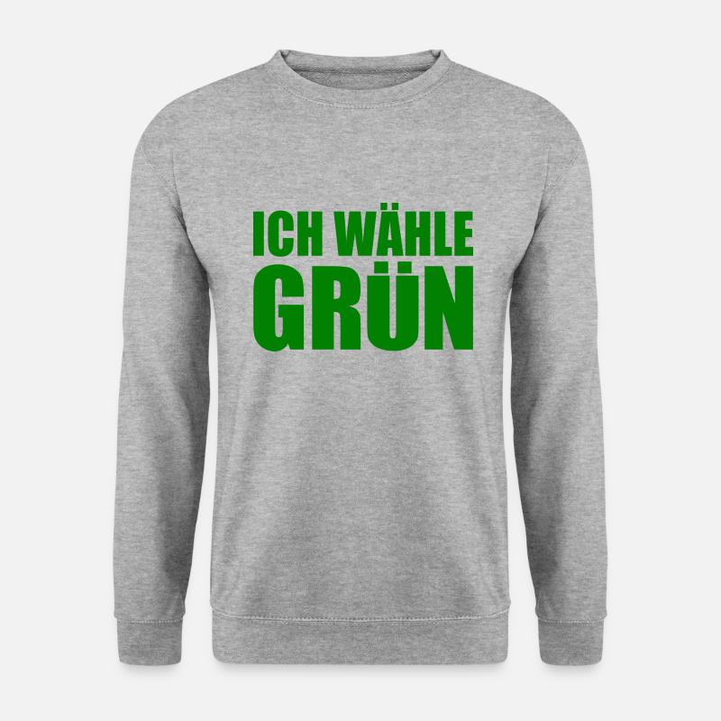 ich wähle grün - Unisex Pullover - Weißgrau meliert