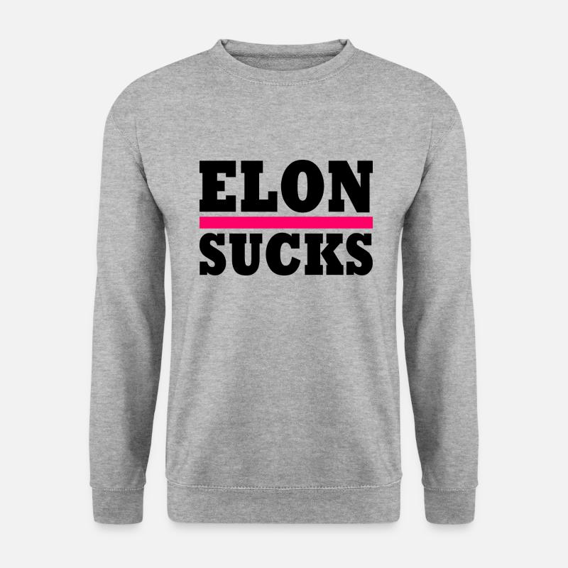 Elon sucks - Unisex Pullover - Weißgrau meliert