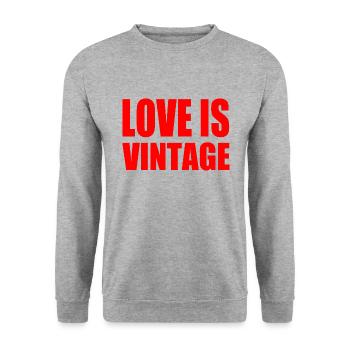 Love is vintage - Sweat-shirt Unisexe - gris chiné - Devant - Alina (178cm) & Michal (187cm)
