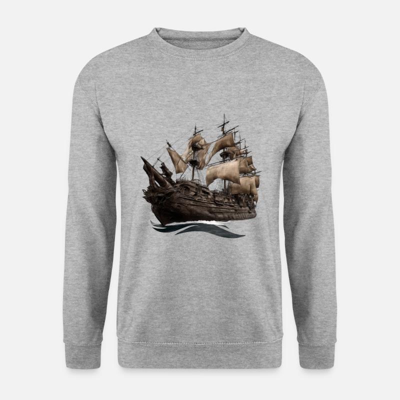 Geisterschiff Verfluchtes Schiff - Unisex Pullover - Weißgrau meliert