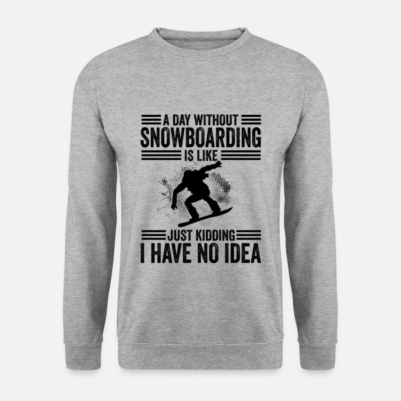 Snowboarder Snowboarding Geschenk - Unisex Pullover - Weißgrau meliert