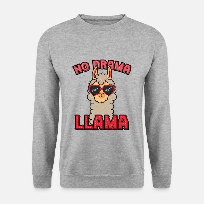 No Drama Llama - Unisex Pullover - Weißgrau meliert