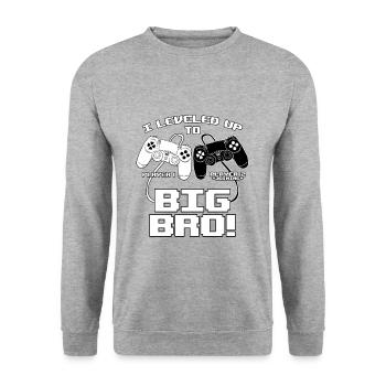 J'ai nivelé à Big Bro - Sweat-shirt Unisexe - gris chiné - Devant - Alina (178cm) & Michal (187cm)