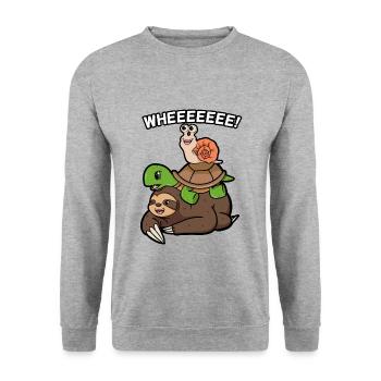 Tortue escargot et paresse - Sweat-shirt Unisexe - gris chiné - Devant - Alina (178cm) & Michal (187cm)