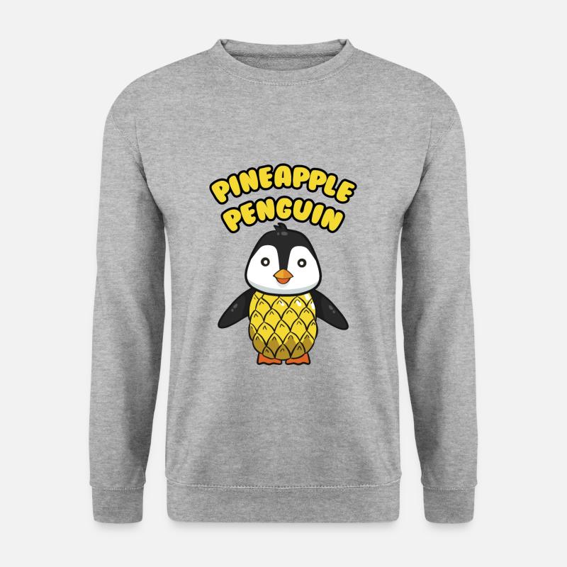 Pineapple Penguin - Unisex Pullover - Weißgrau meliert