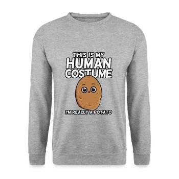 I'm Really A Potato - Unisex Pullover - Weißgrau meliert - Vorne - Alina (178cm) & Michal (187cm)