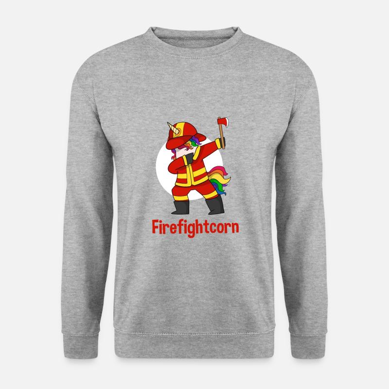 Feuerwehr Einhorn - Unisex Pullover - Weißgrau meliert
