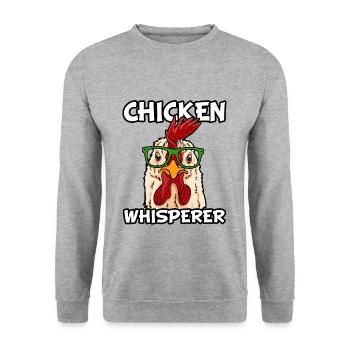 Chicken Whisperer - Unisex Pullover - Weißgrau meliert - Vorne - Alina (178cm) & Michal (187cm)