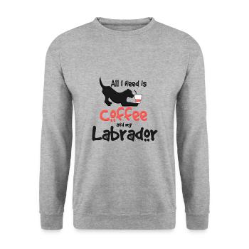 Labrador - Unisex Pullover - Weißgrau meliert - Vorne - Alina (178cm) & Michal (187cm)