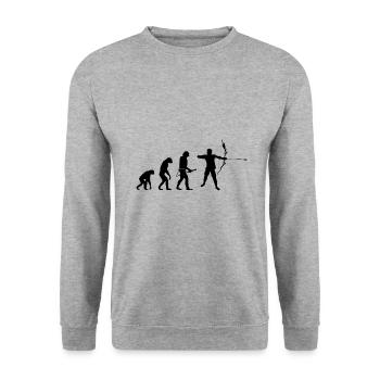 Bogenschießen - Unisex Pullover - Weißgrau meliert - Vorne - Alina (178cm) & Michal (187cm)