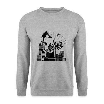 Parkour - Unisex Sweatshirt - salt & pepper - Front - Alina (178cm) & Michal (187cm)