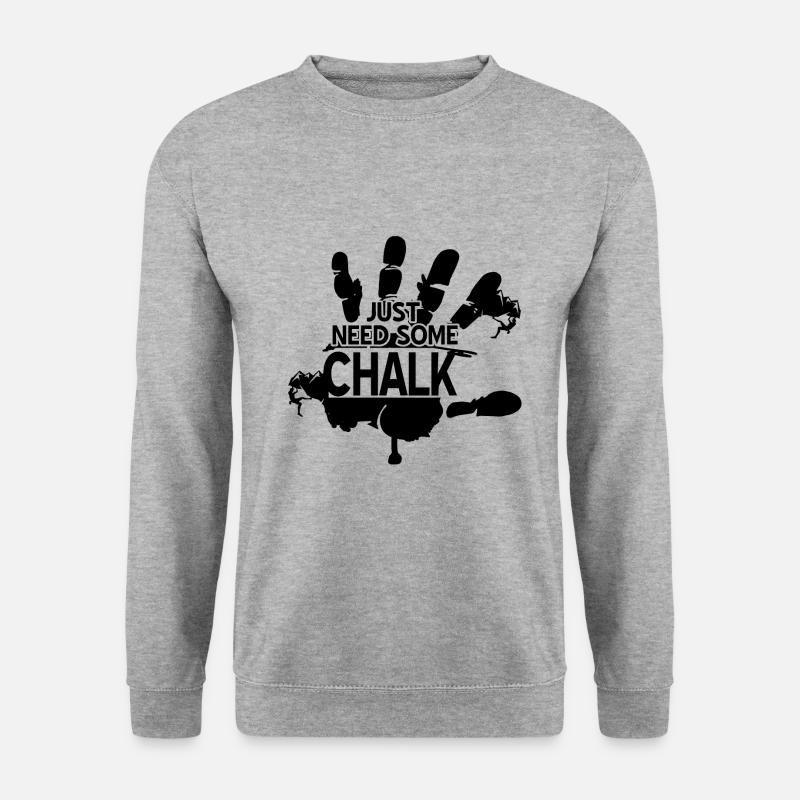 Bouldern - Unisex Pullover - Weißgrau meliert