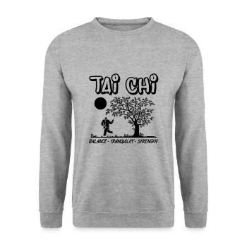 Tai Chi - Unisex Sweatshirt - salt & pepper - Front - Alina (178cm) & Michal (187cm)
