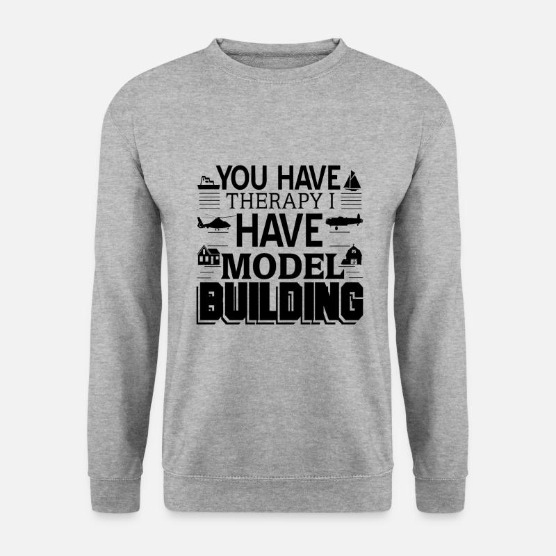Modellbau - Unisex Pullover - Weißgrau meliert
