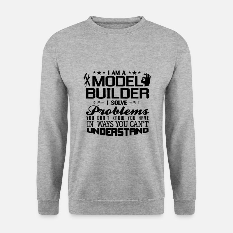Modellbau - Unisex Pullover - Weißgrau meliert
