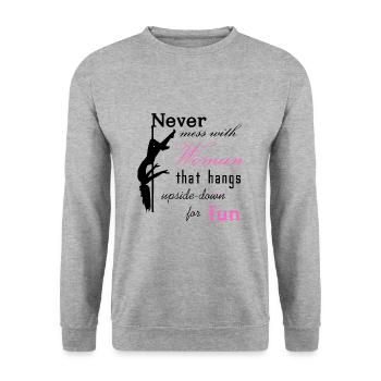Pole Dance - Unisex Pullover - Weißgrau meliert - Vorne - Alina (178cm) & Michal (187cm)