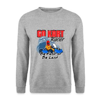 Go Kart - Unisex Pullover - Weißgrau meliert - Vorne - Alina (178cm) & Michal (187cm)