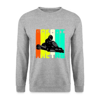 Go Kart - Unisex Pullover - Weißgrau meliert - Vorne - Alina (178cm) & Michal (187cm)