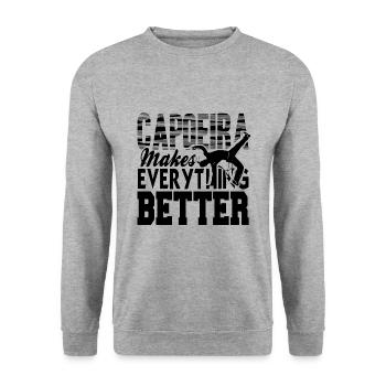 Capoeira - Unisex Sweatshirt - salt & pepper - Front - Alina (178cm) & Michal (187cm)