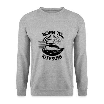 Kitesurfen - Unisex Pullover - Weißgrau meliert - Vorne - Alina (178cm) & Michal (187cm)