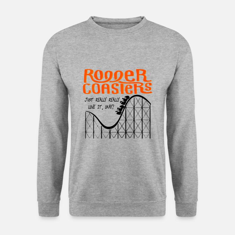 Achterbahn - Unisex Pullover - Weißgrau meliert
