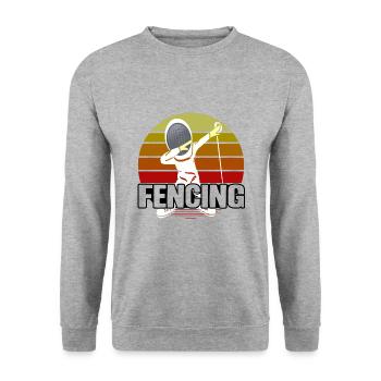 Fechten - Unisex Pullover - Weißgrau meliert - Vorne - Alina (178cm) & Michal (187cm)