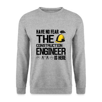 construction engineer - Unisex Sweatshirt - salt & pepper - Front - Alina (178cm) & Michal (187cm)