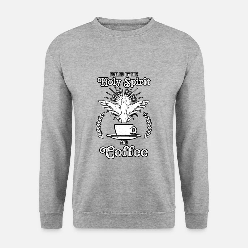 Alimenté par le Saint-Esprit et le café - Sweat-shirt Unisexe - gris chiné