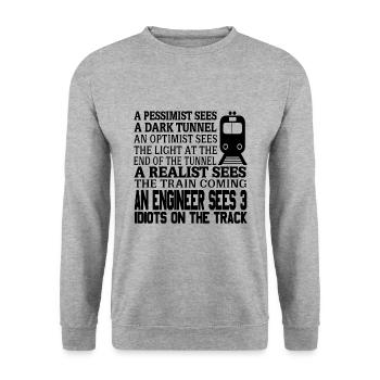 Ingénieur Bürgerlich Baumeister Génie mécanique Mathématiques - Sweat-shirt Unisexe - gris chiné - Devant - Alina (178cm) & Michal (187cm)