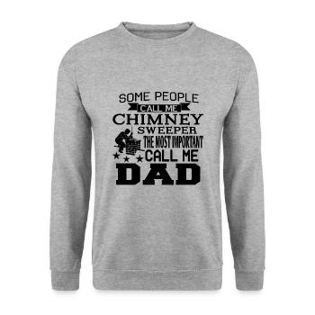 Chimney Sweep Profession Cleaner Maintenance Gift - Unisex Sweatshirt - salt & pepper - Front - Alina (178cm) & Michal (187cm)