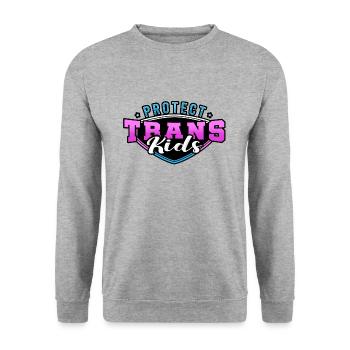 Proud Trans Kids - Unisex Pullover - Weißgrau meliert - Vorne - Alina (178cm) & Michal (187cm)