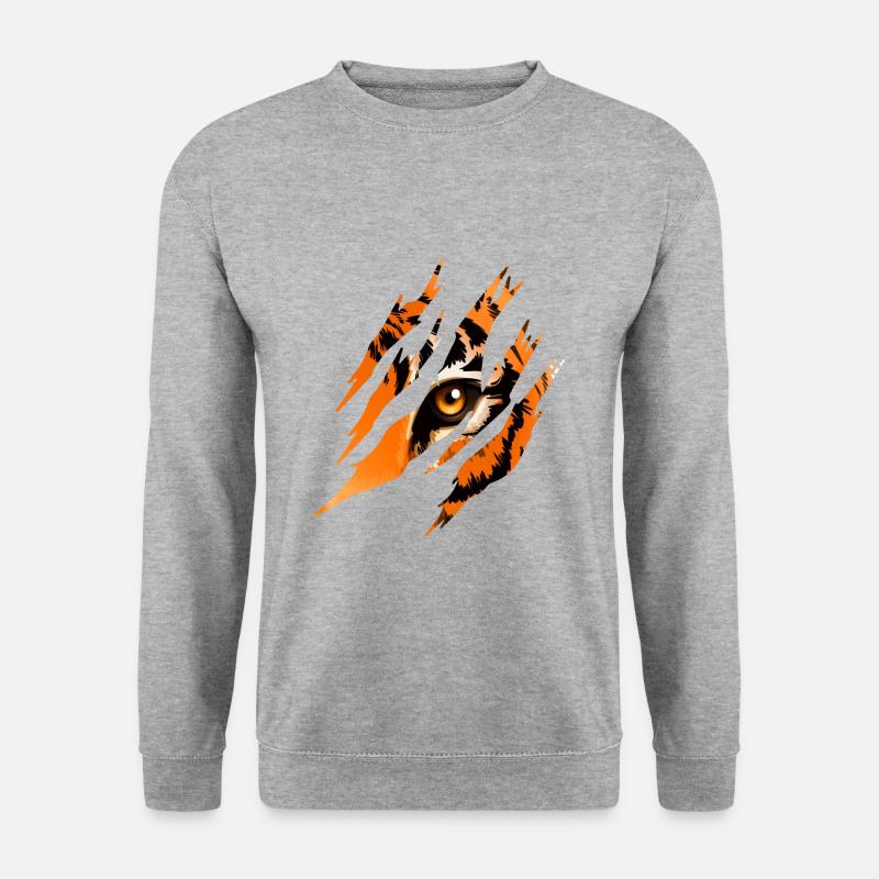 Tiger Eye - Unisex Pullover - Weißgrau meliert