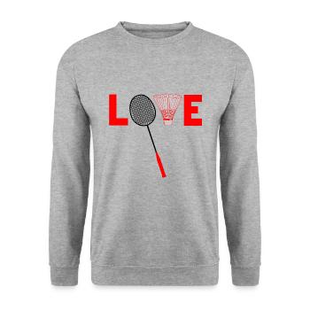 badminton - Unisex Sweatshirt - salt & pepper - Front - Alina (178cm) & Michal (187cm)
