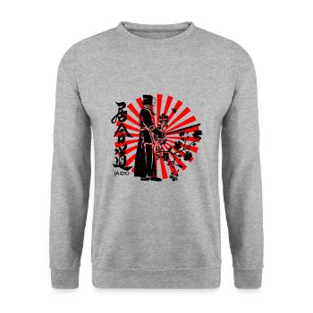 Iaido - Unisex Sweatshirt - salt & pepper - Front - Alina (178cm) & Michal (187cm)