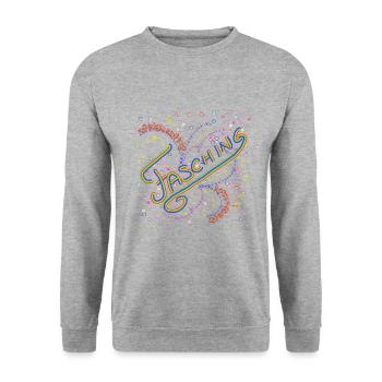 Fasching - Unisex Pullover - Weißgrau meliert - Vorne - Alina (178cm) & Michal (187cm)