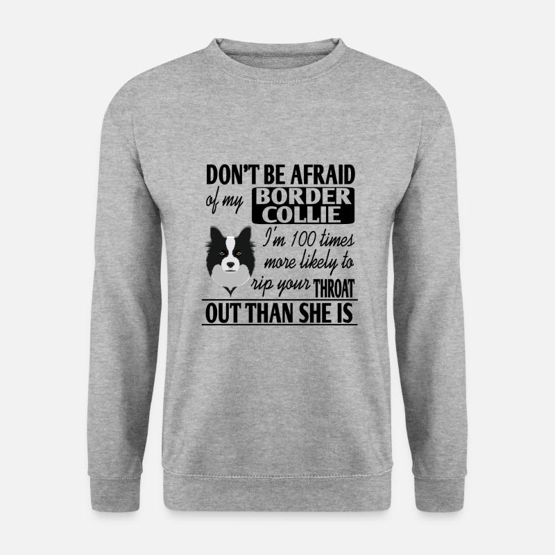 Border Collie - Unisex Pullover - Weißgrau meliert