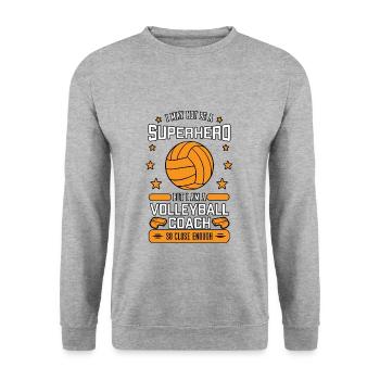 I'm A Volleyball Coach - Unisex Pullover - Weißgrau meliert - Vorne - Alina (178cm) & Michal (187cm)